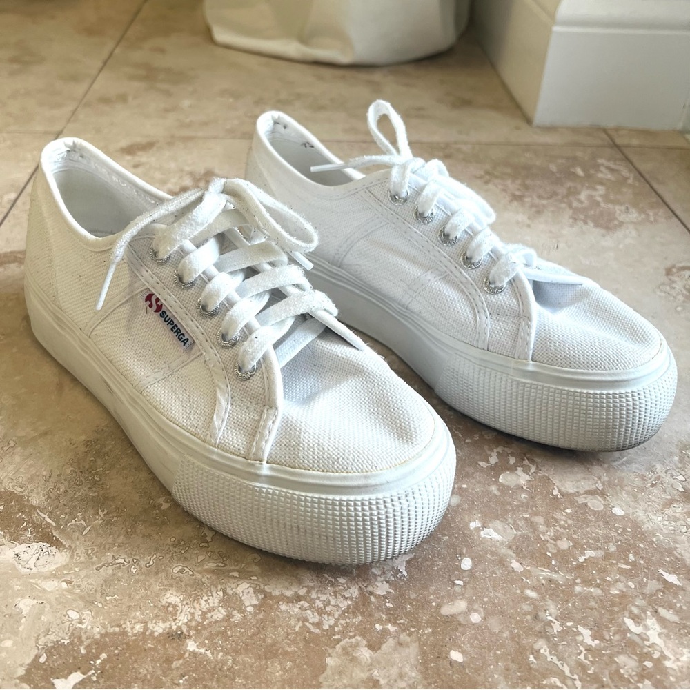 White Superga Platform